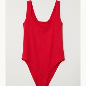 Red tight fit body suit